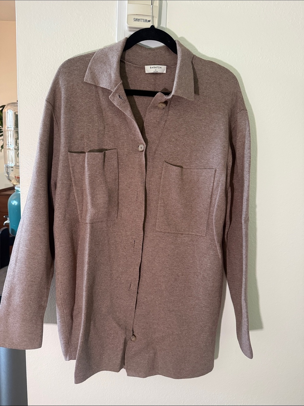 Babaton Button-Front Pocket Cardigan - Taupe Brown